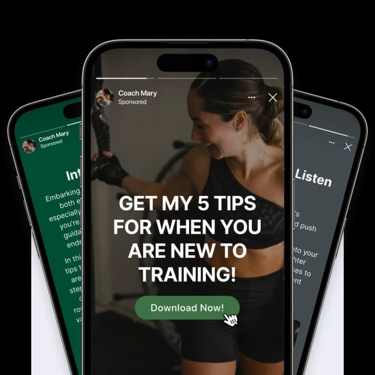 Lead magnet offer displayed on a mobile screen – examples of irresistible opt-ins for coaches.