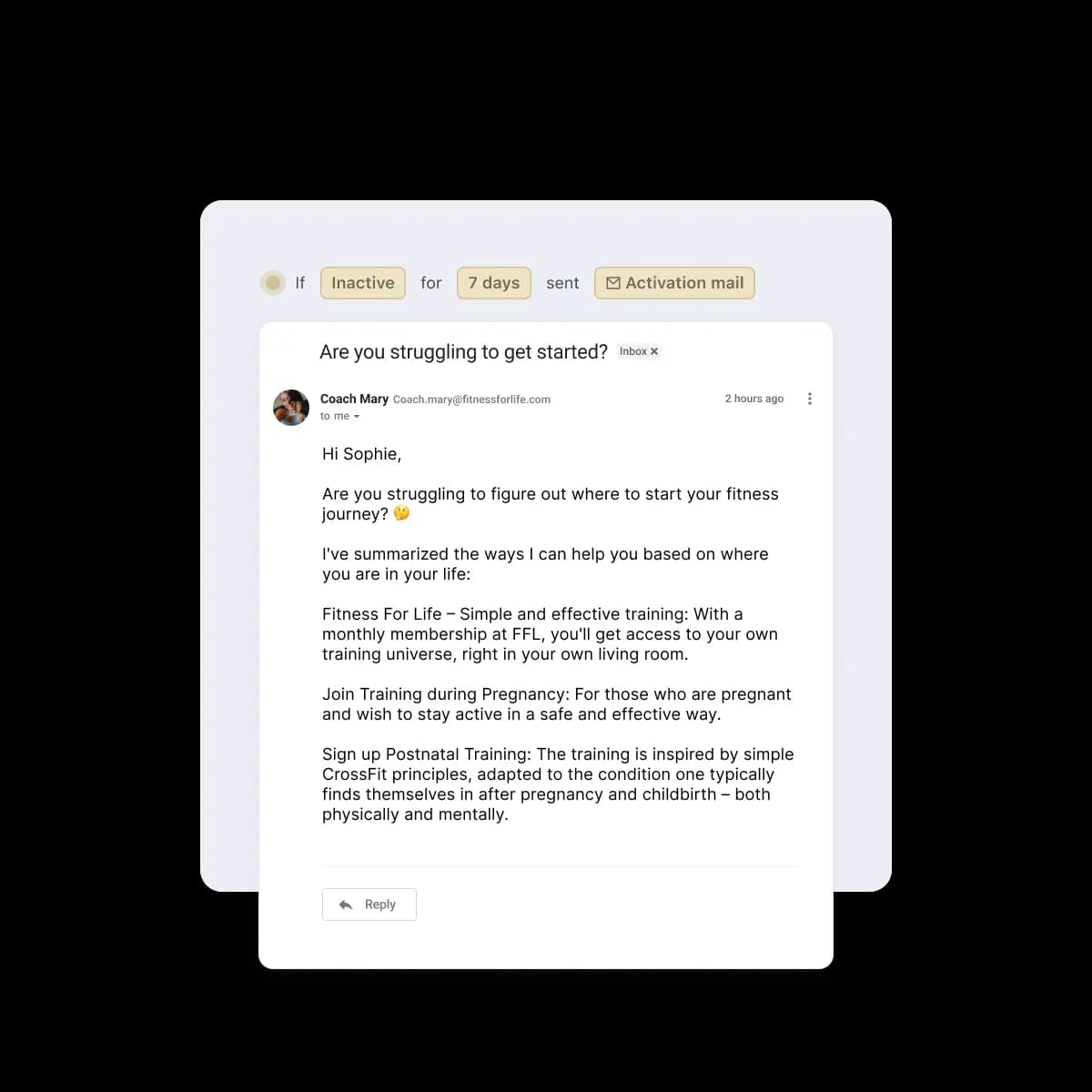 Highlighted headline example on screen – how to write scroll-stopping content as a coach.