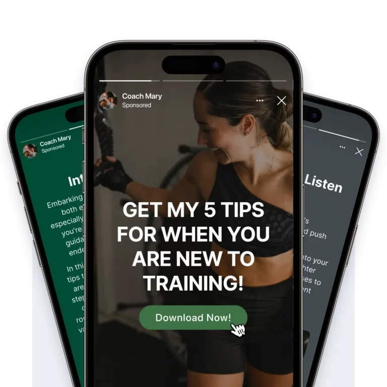 Lead magnet offer displayed on a mobile screen – examples of irresistible opt-ins for coaches.